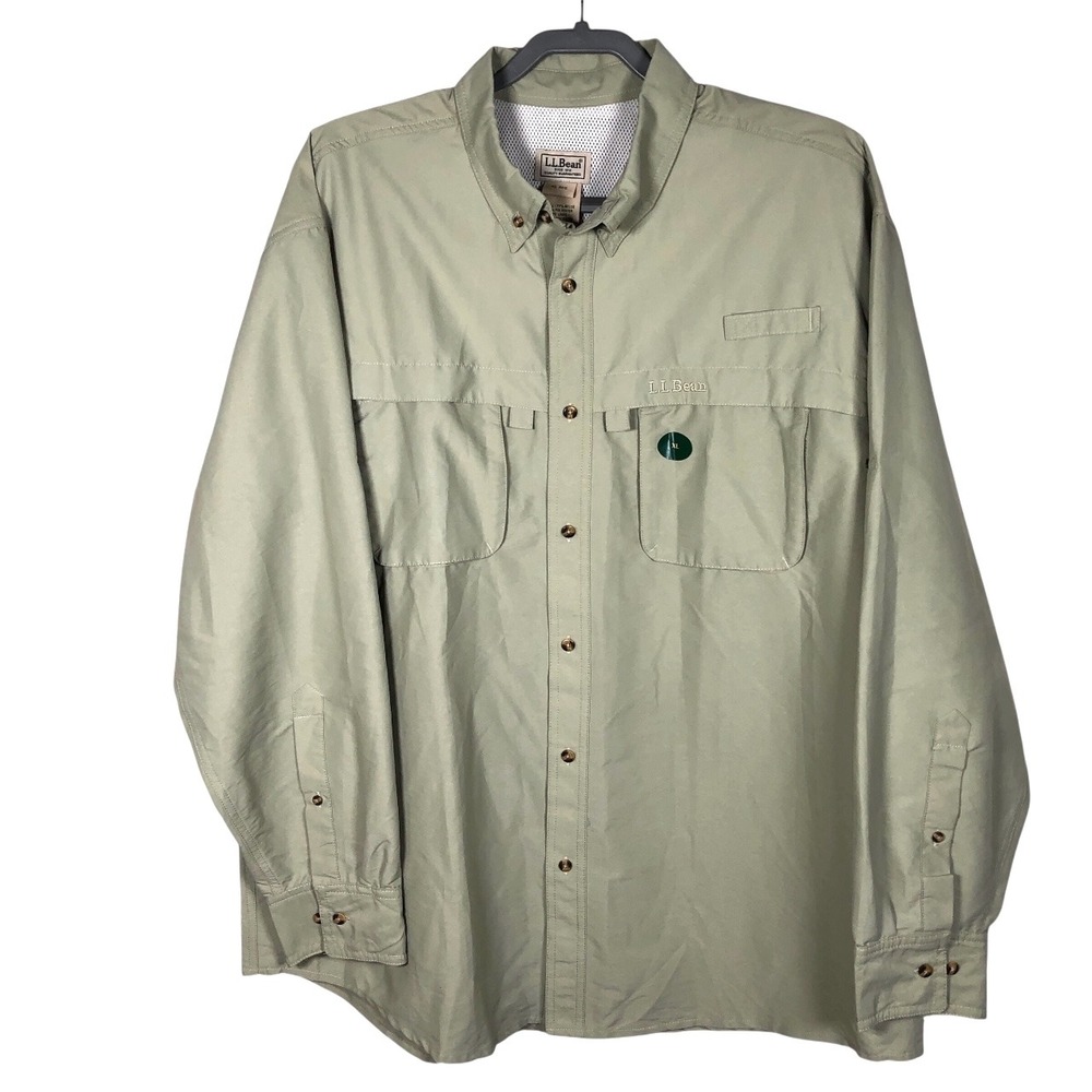 L.L.Bean Tropicwear Shirt Mens XL‎ Roll Tab Vented Quick Dry Long Sleeve